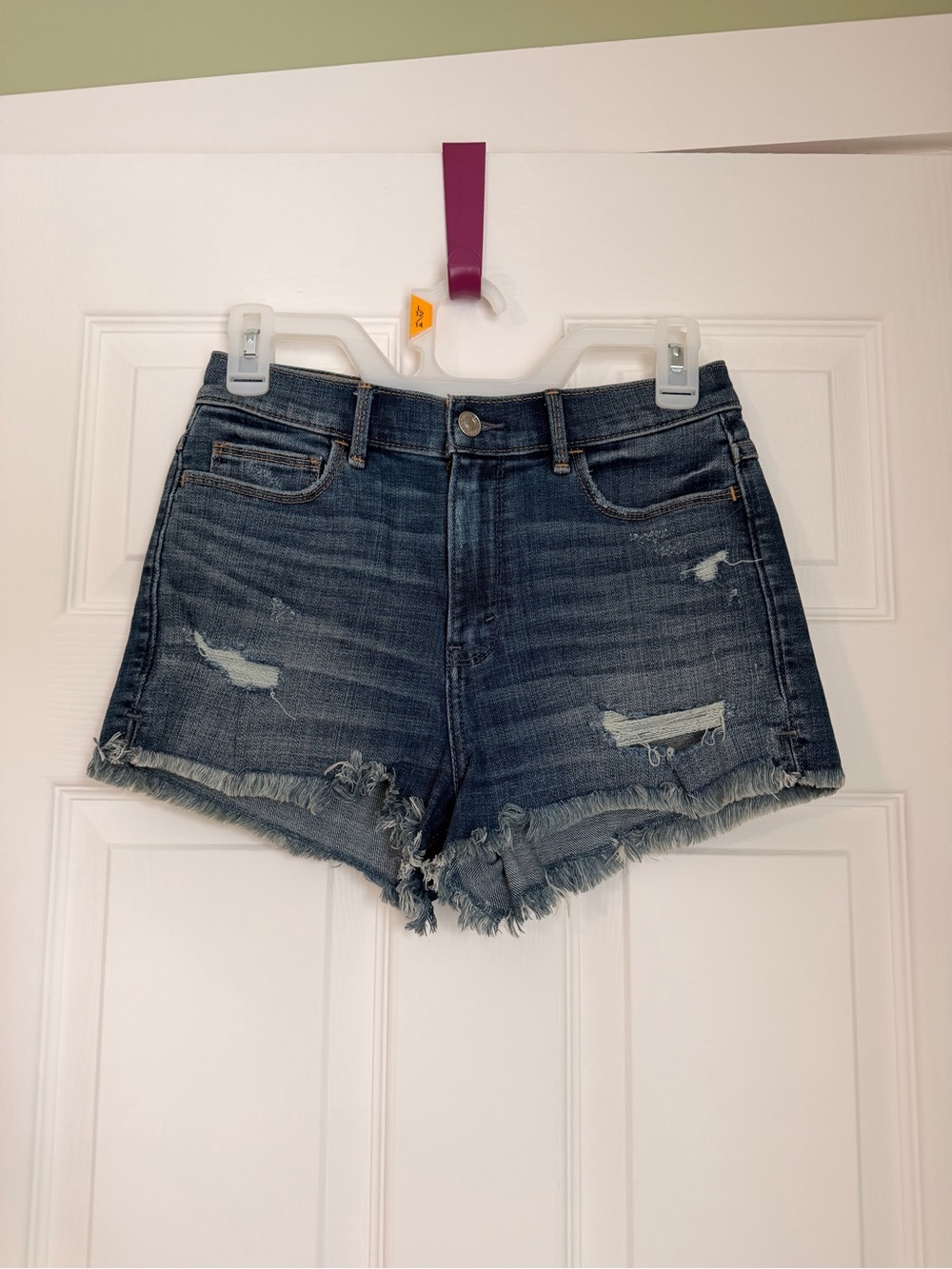 Abercrombie & Fitch A&F, high rise distressed cut off Jean shorts, size 4